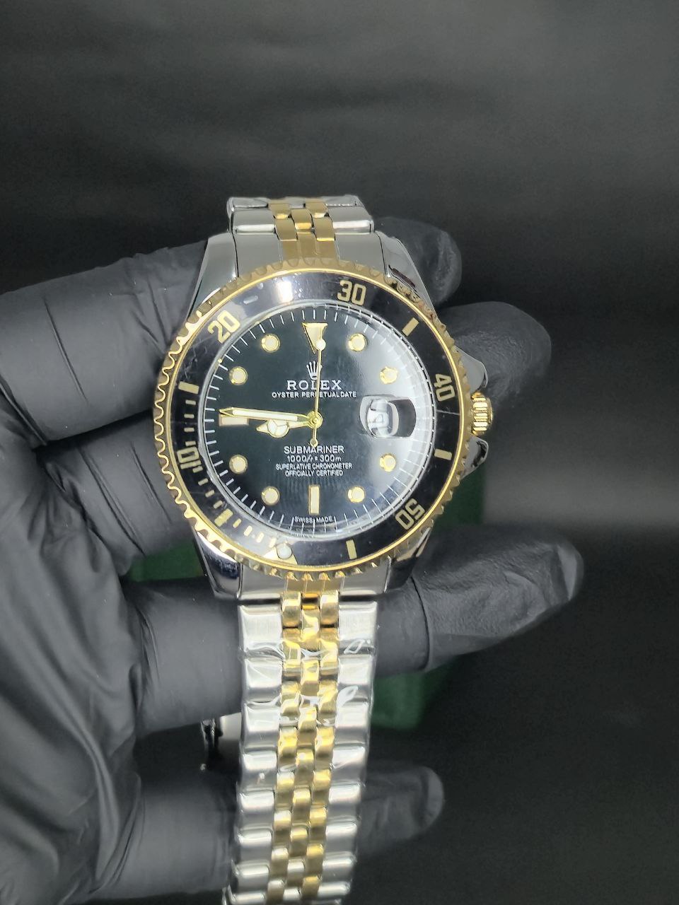 🔱 Reloj Estilo Rolex Submariner Bicolor Dorado & Plateado – Lujo Deportivo ⌚✨