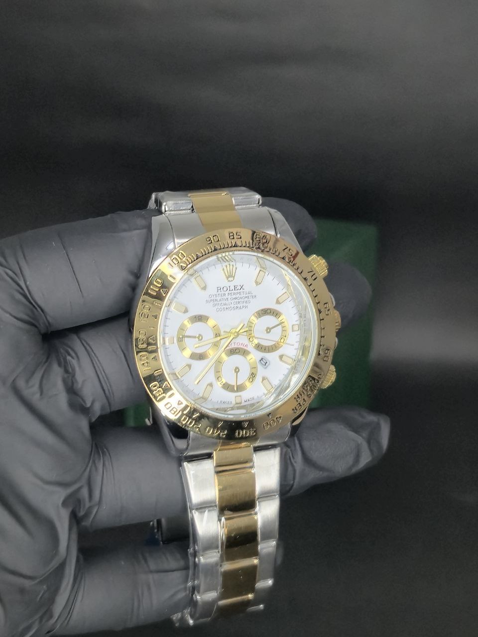 ⌚💛⚪ Reloj Rolex Daytona Cosmograph Bicolor – Elegancia y Lujo Deportivo ✨