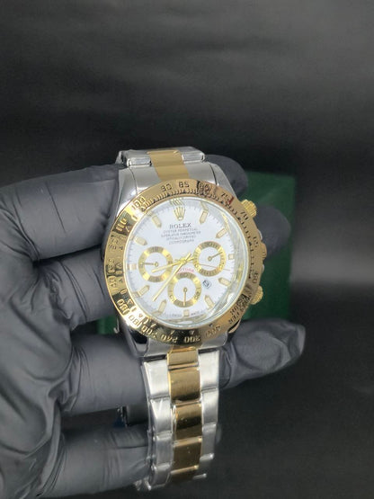 ⌚💛⚪ Reloj Rolex Daytona Cosmograph Bicolor – Elegancia y Lujo Deportivo ✨