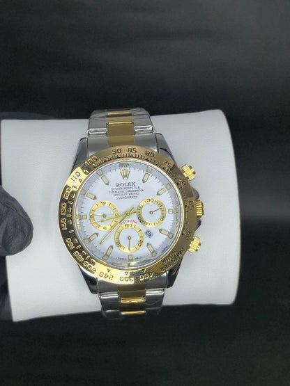 ⌚💛⚪ Reloj Rolex Daytona Cosmograph Bicolor – Elegancia y Lujo Deportivo ✨
