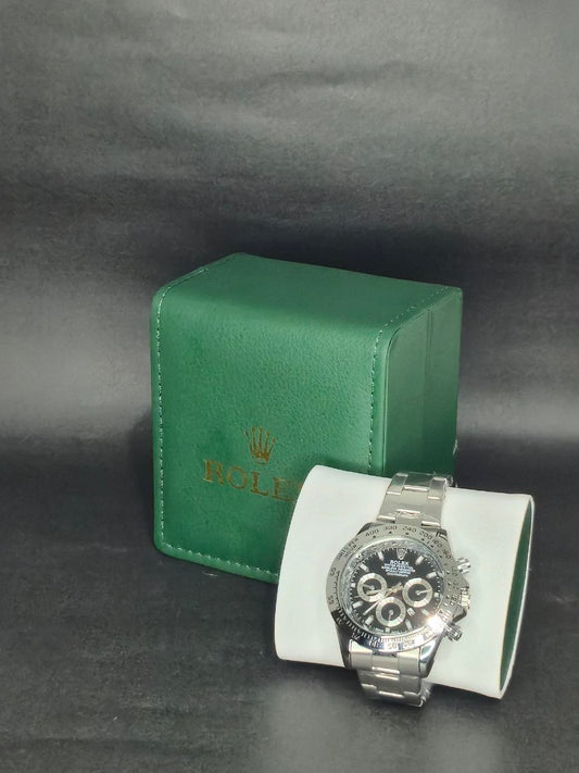 ⌚✨ Reloj Rolex Daytona Cosmograph Black & Silver – Elegancia Deportiva ⚫🤍