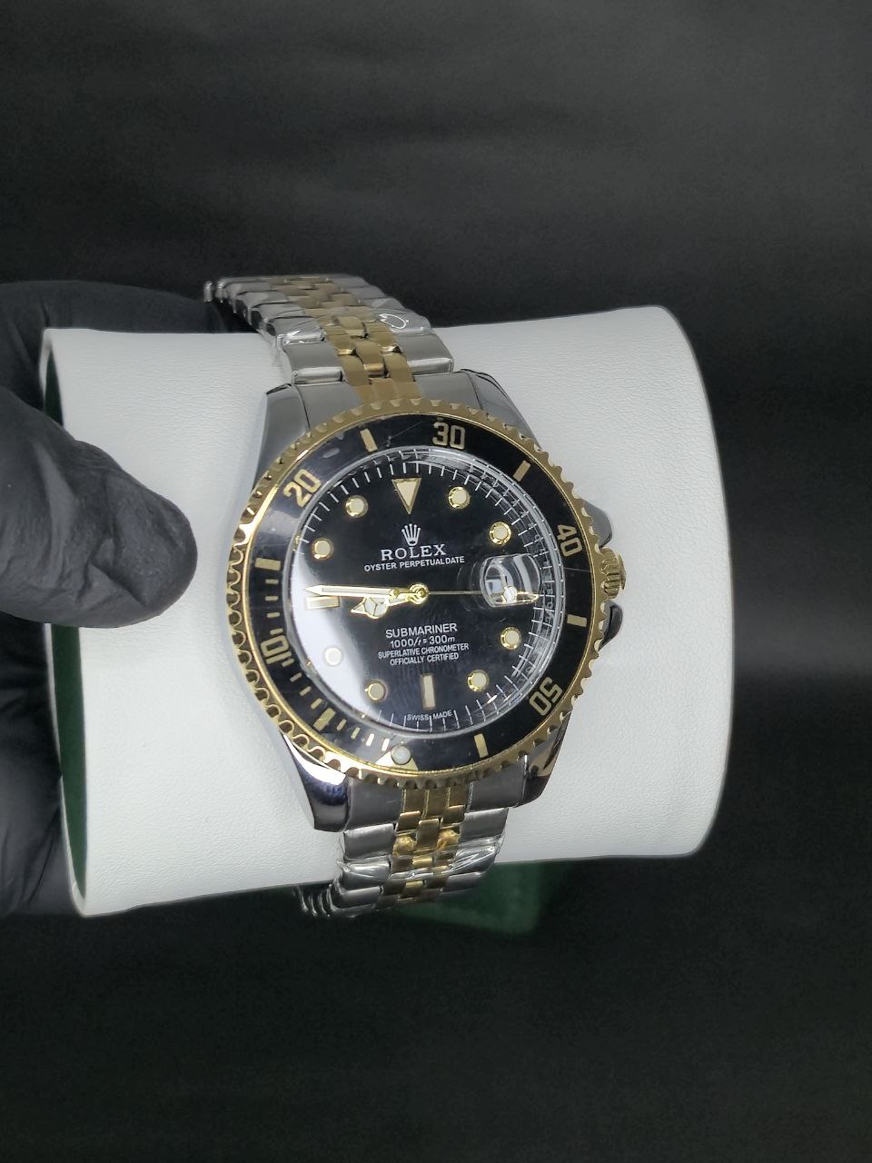🔱 Reloj Estilo Rolex Submariner Bicolor Dorado & Plateado – Lujo Deportivo ⌚✨