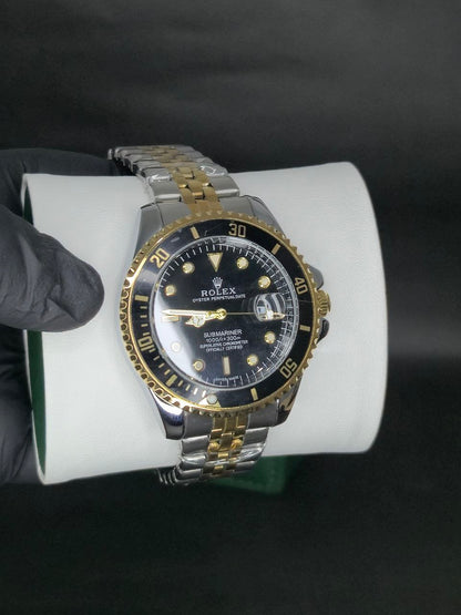 🔱 Reloj Estilo Rolex Submariner Bicolor Dorado & Plateado – Lujo Deportivo ⌚✨