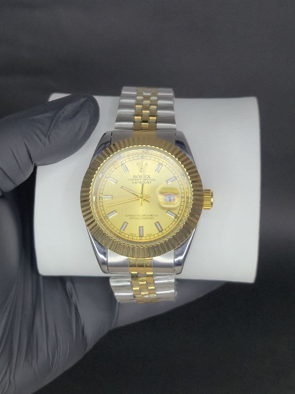 ✨ Reloj Rolex Datejust ⌚ Dorado con Bisel Estriado – Elegancia Clásica 💎