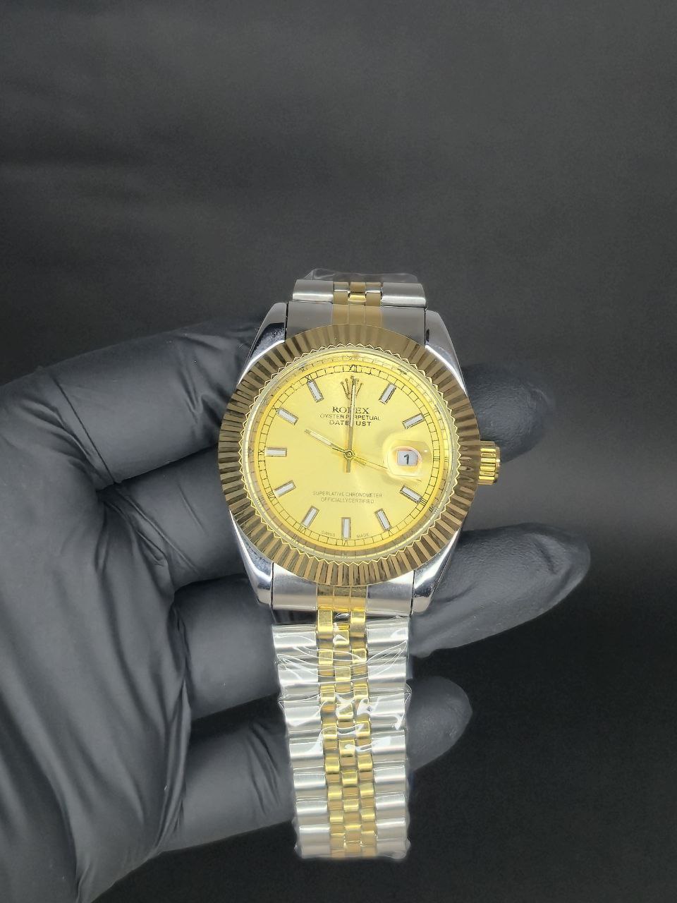 ✨ Reloj Rolex Datejust ⌚ Dorado con Bisel Estriado – Elegancia Clásica 💎