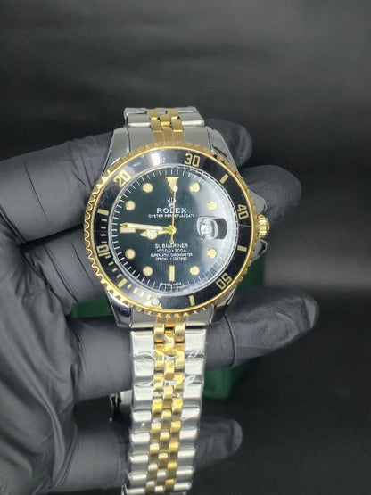 🔱 Reloj Estilo Rolex Submariner Bicolor Dorado & Plateado – Lujo Deportivo ⌚✨