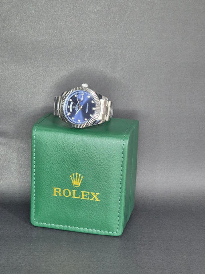 ✨ Reloj  Rolex Day-Date ⌚ Esfera Azul con Diamantes – Poder y Distinción 💎