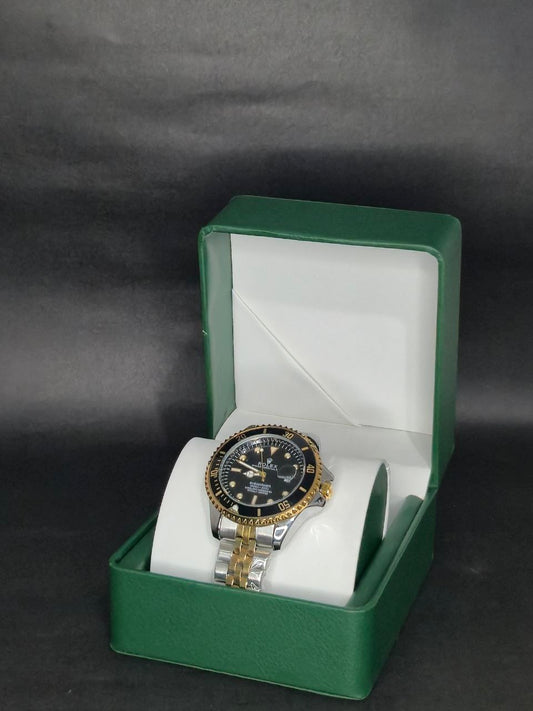 🔱 Reloj Estilo Rolex Submariner Bicolor Dorado & Plateado – Lujo Deportivo ⌚✨